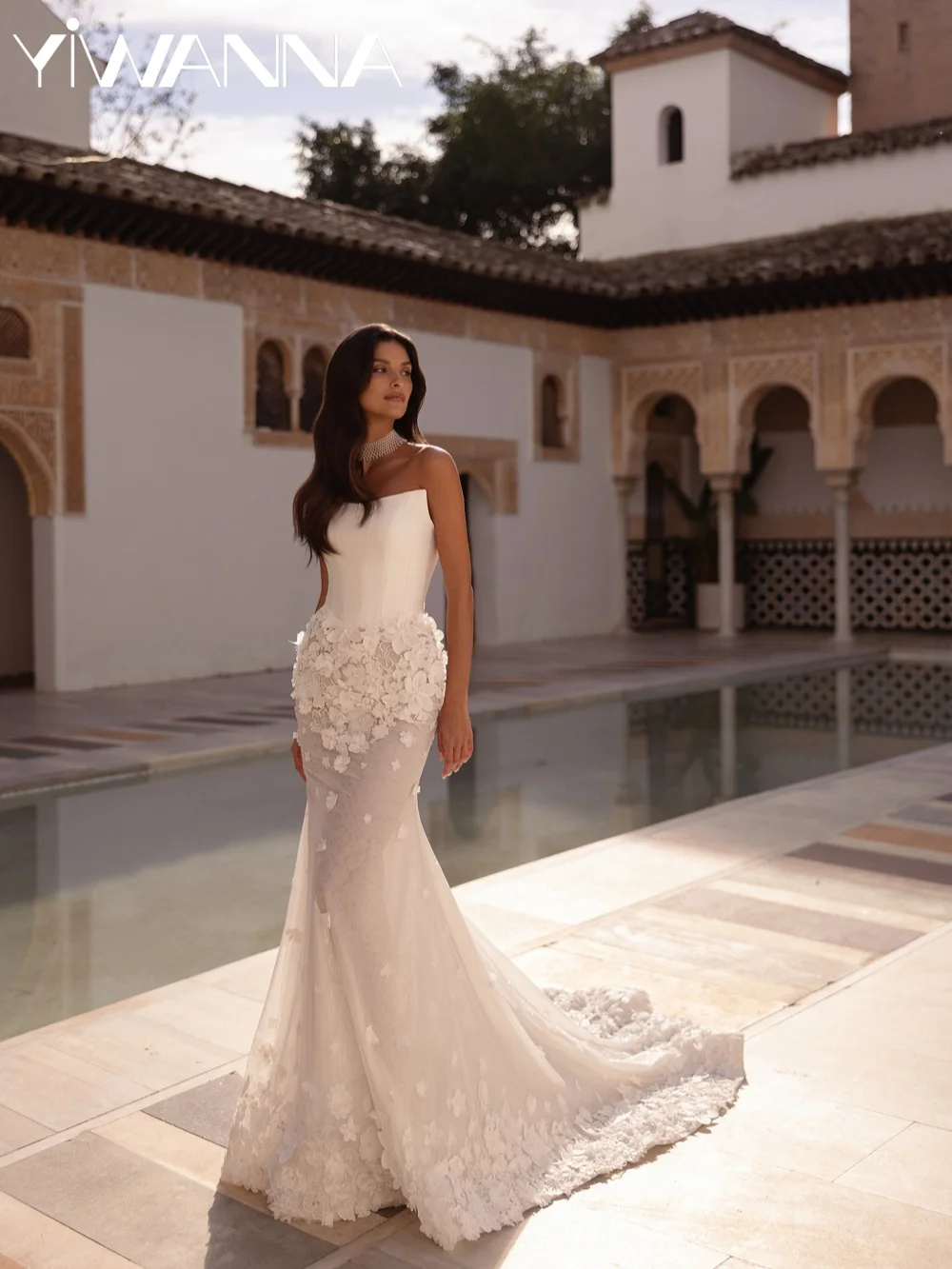 New Arrival Shinny 3D Floral Wedding Dress Strapless Elegant Mermaid Bridal Gown Customized Dreamy Long Dresses For Bride
New Arrival Shinny 3D Floral Wedding Dress Strapless Elegant Mermaid Bridal Gown Customized Dreamy Long Dresses For Bride