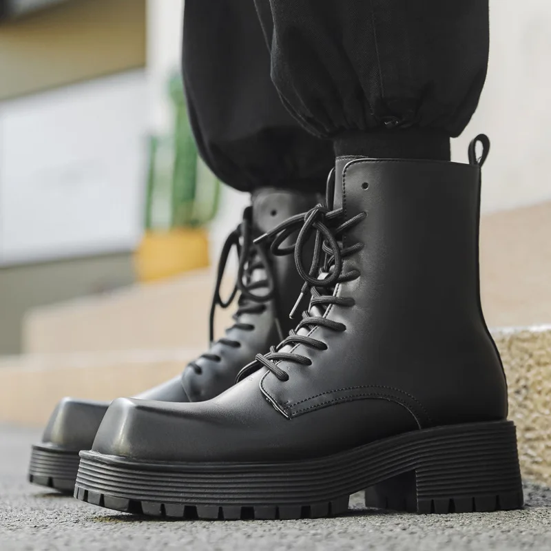 men fashion high motorcycle boots lace-up original leather shoes cowboy platform boot square toe designer autumn winter botas
men fashion high motorcycle boots lace-up original leather shoes cowboy platform boot square toe designer autumn winter botas