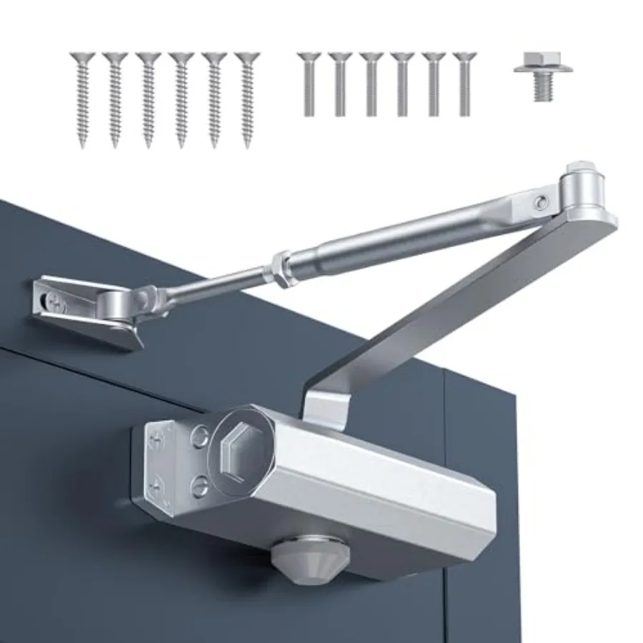Automatic Door Closer, Door Closer for Home and Light Commercial Use, Adjustable Closing Speed for 132-187lbs, Soft Close, Hydr
Automatic Door Closer, Door Closer for Home and Light Commercial Use, Adjustable Closing Speed for 132-187lbs, Soft Close, Hydr