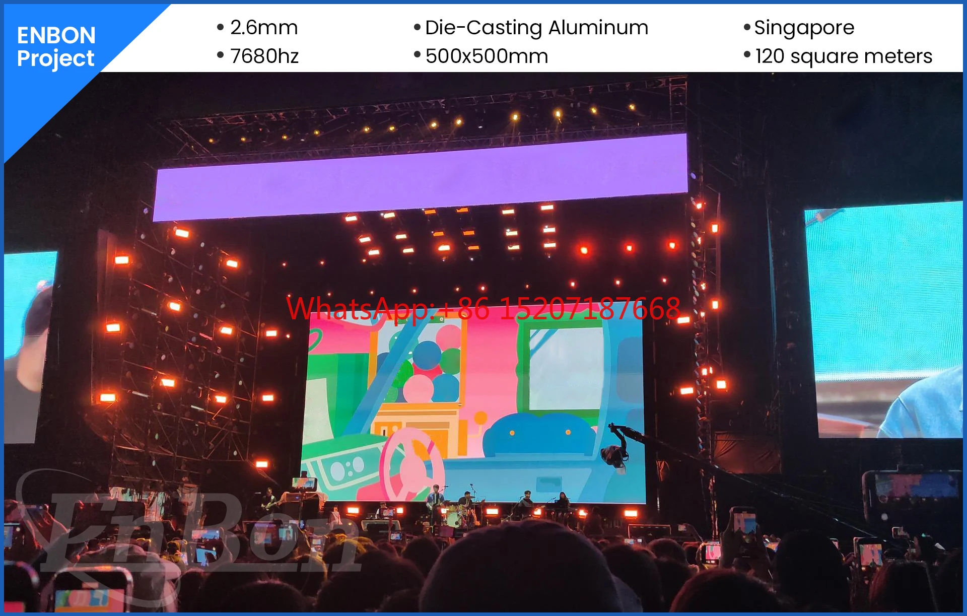 7680hz High Refresh Rate Cheap Stage Background Event Rental 500x500mm LED Video Wall P1.9 P2.6 P2.9 LED Display Screen
7680hz High Refresh Rate Cheap Stage Background Event Rental 500x500mm LED Video Wall P1.9 P2.6 P2.9 LED Display Screen