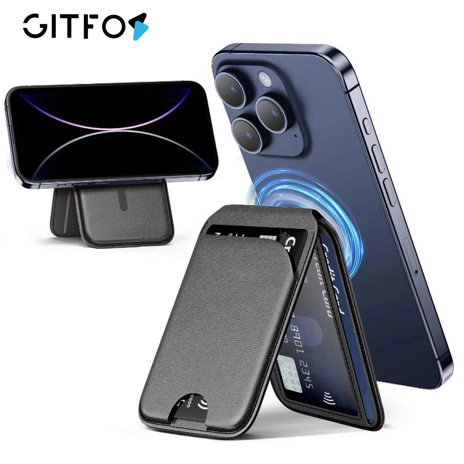 GITFOS Magsafe Card Phone Holder Lightweight Adjustable Leather Wallet Case for iPhone 17 16 15 12 Series Macsafe Card Stand
GITFOS Magsafe Card Phone Holder Lightweight Adjustable Leather Wallet Case for iPhone 17 16 15 12 Series Macsafe Card Stand