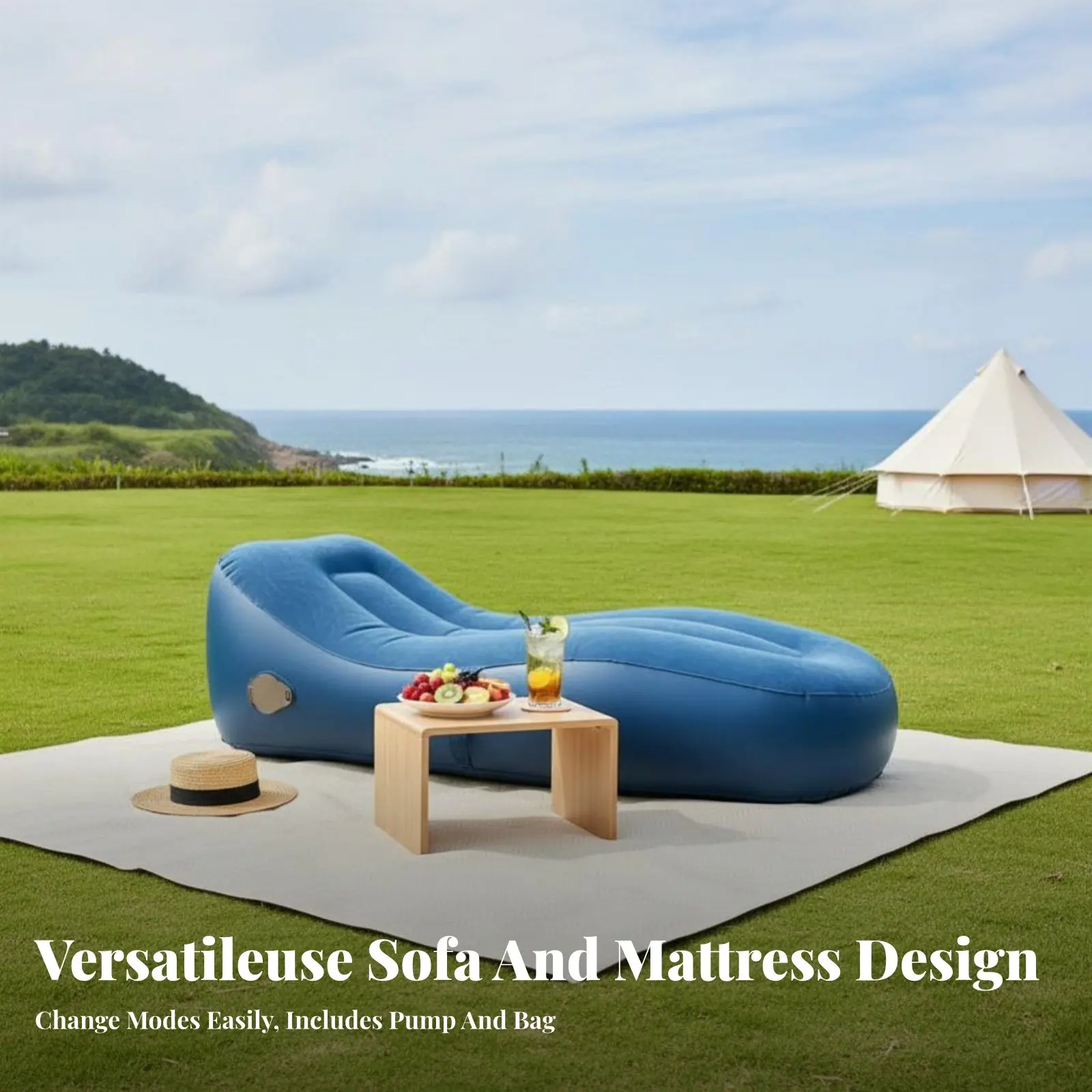Outdoor Inflatable Sofa, Portable Air Mattress, Ergonomic Sarc Design, Camping Recliner, Automatic Inflation
Outdoor Inflatable Sofa, Portable Air Mattress, Ergonomic Sarc Design, Camping Recliner, Automatic Inflation