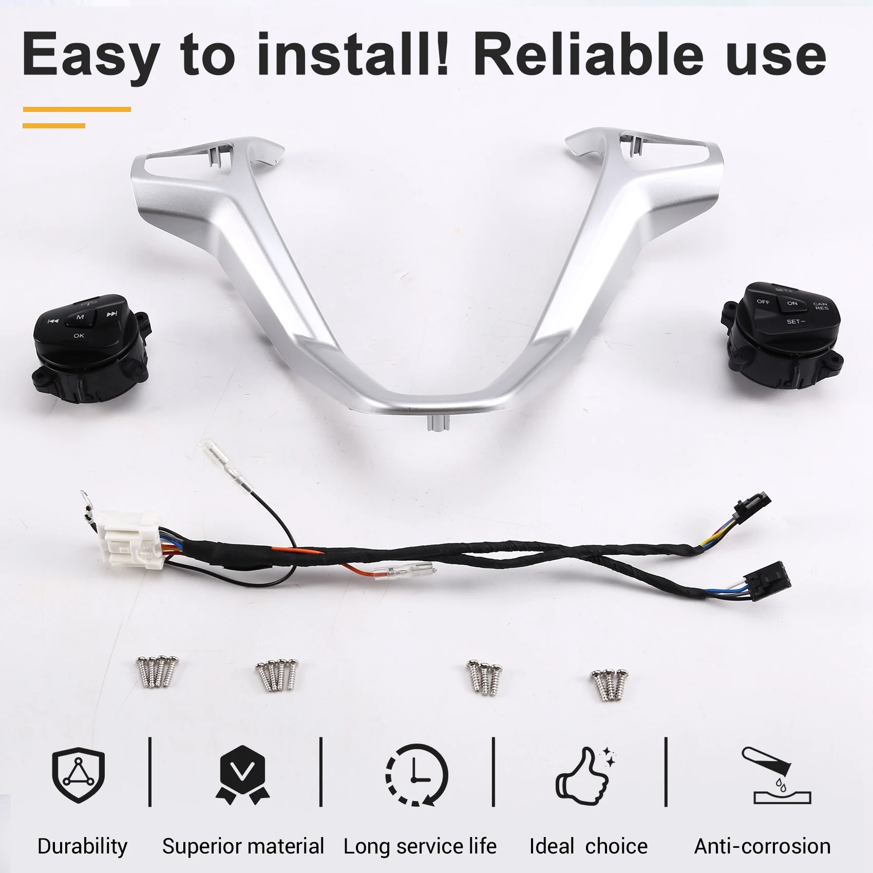 Практичный переключатель круиз-контроля на рулевом колесе, мульти-кнопка с жгутом декоративной рамки для Ford Fiesta MK7 MK8 Escort Ecosport 13-
Практичный переключатель круиз-контроля на рулевом колесе, мульти-кнопка с жгутом декоративной рамки для Ford Fiesta MK7 MK8 Escort Ecosport 13-