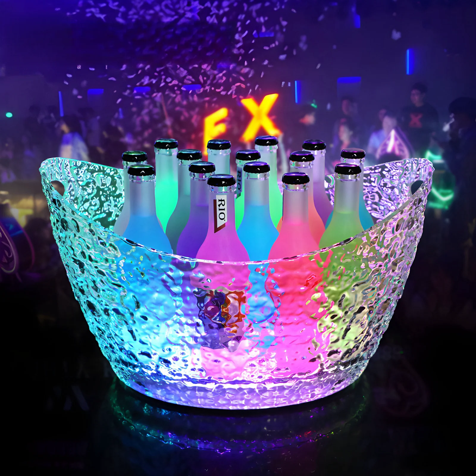 Custom LED Baringot Ice Bucket Anti-Fall Transparent PC Plastic KTV Beer Frame Grain Bucket Ice Pattern Ice-Sealed Champagne Buc
Custom LED Baringot Ice Bucket Anti-Fall Transparent PC Plastic KTV Beer Frame Grain Bucket Ice Pattern Ice-Sealed Champagne Buc