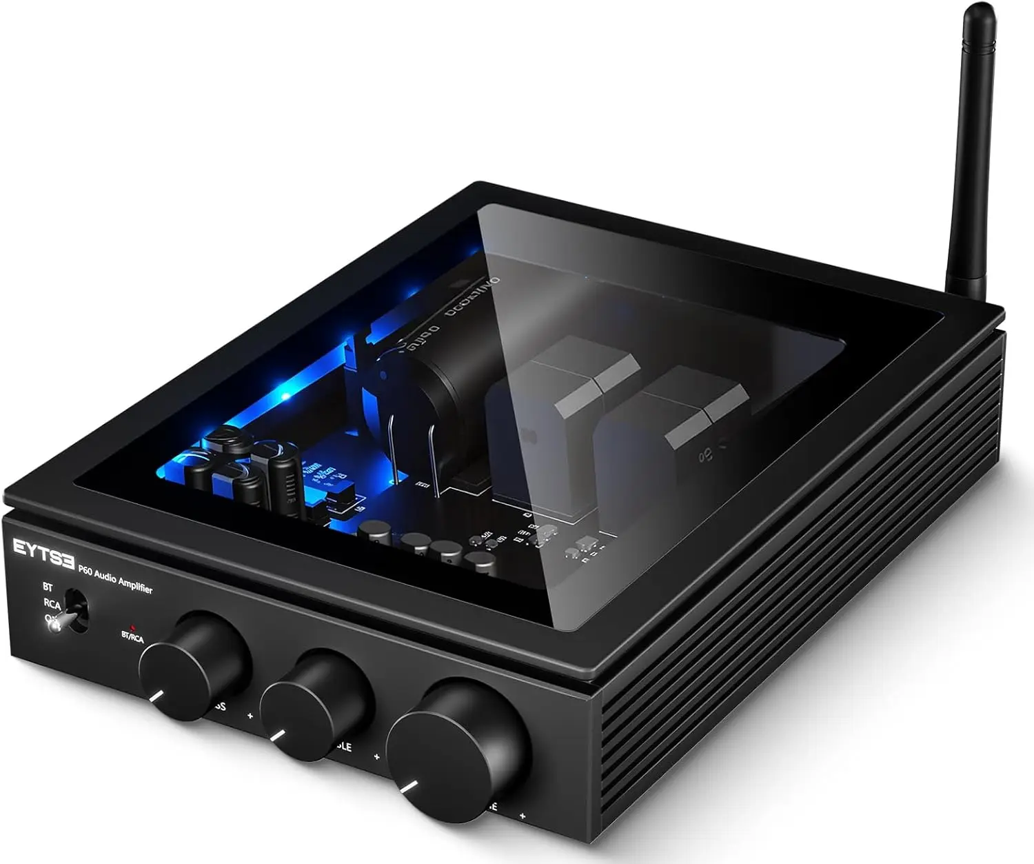 P60 Bluetooth Stereo Amplifier for Passive Speakers, 300W x 2 TPA3255 2 Channel Mini Class D Home Audio Amp with PFFB, Bass Treb
P60 Bluetooth Stereo Amplifier for Passive Speakers, 300W x 2 TPA3255 2 Channel Mini Class D Home Audio Amp with PFFB, Bass Treb