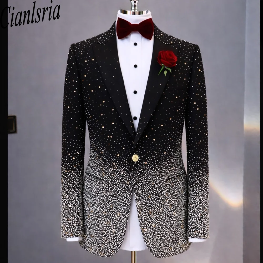 Customized Slim Fit Mens 2 Piece Double Breasted Suit Luxury High Quality Diamond Ornament Tuxedos For Business Wedding Groom
Customized Slim Fit Mens 2 Piece Double Breasted Suit Luxury High Quality Diamond Ornament Tuxedos For Business Wedding Groom