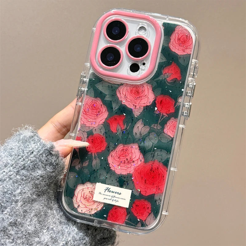 Ins Oil Painting Retro Rose Flowers Glitter Case For iPhone 16 15 13 14 Pro Max Soft Oval Edge Shockproof Hard Back Cover Funda
Ins Oil Painting Retro Rose Flowers Glitter Case For iPhone 16 15 13 14 Pro Max Soft Oval Edge Shockproof Hard Back Cover Funda