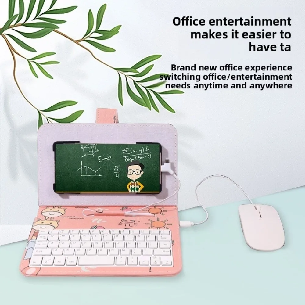 Portable Keyboard Mouse Set Type C & Micro Available Bluetooth Mouse Phone Holder PU Leather Shell Home Work Keyboard
Portable Keyboard Mouse Set Type C & Micro Available Bluetooth Mouse Phone Holder PU Leather Shell Home Work Keyboard