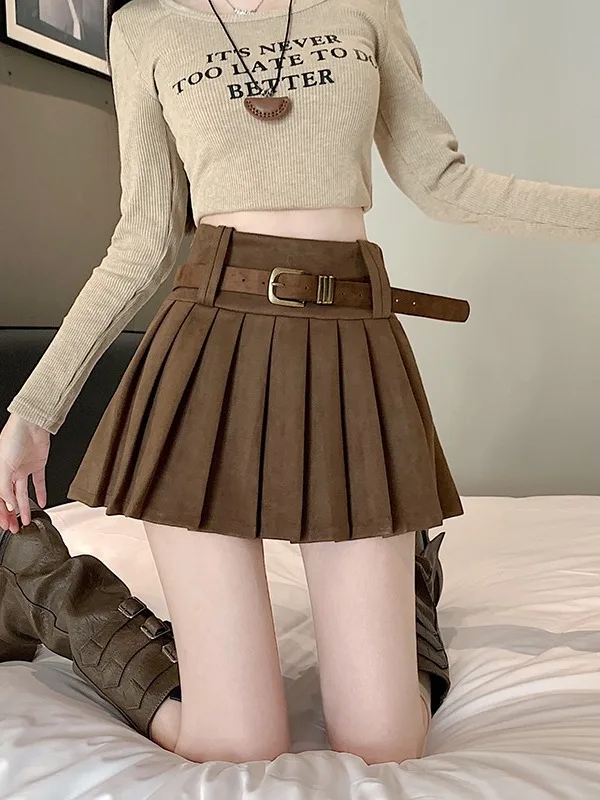 Café Brown A-Line Skirt Women's Spring Autumn 2026 New Fashion Anti-Light High Waist Pleated Short Skirt Versatile
Café Brown A-Line Skirt Women's Spring Autumn 2026 New Fashion Anti-Light High Waist Pleated Short Skirt Versatile