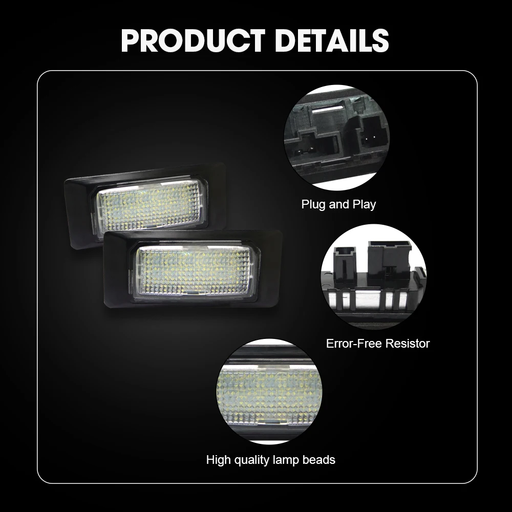 LED license plate light for Audi A1/A6/A7/TT Volkswagen Golf 6/Jetta MK6 Passat B6/B7 Polo Touareg Genuine Light Accessories
LED license plate light for Audi A1/A6/A7/TT Volkswagen Golf 6/Jetta MK6 Passat B6/B7 Polo Touareg Genuine Light Accessories