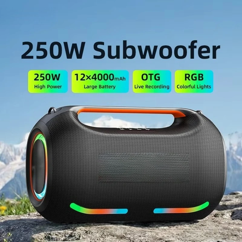 250W portable outdoor party speaker, wireless speaker 48000mAh battery, speaker built-in microphone
250W portable outdoor party speaker, wireless speaker 48000mAh battery, speaker built-in microphone