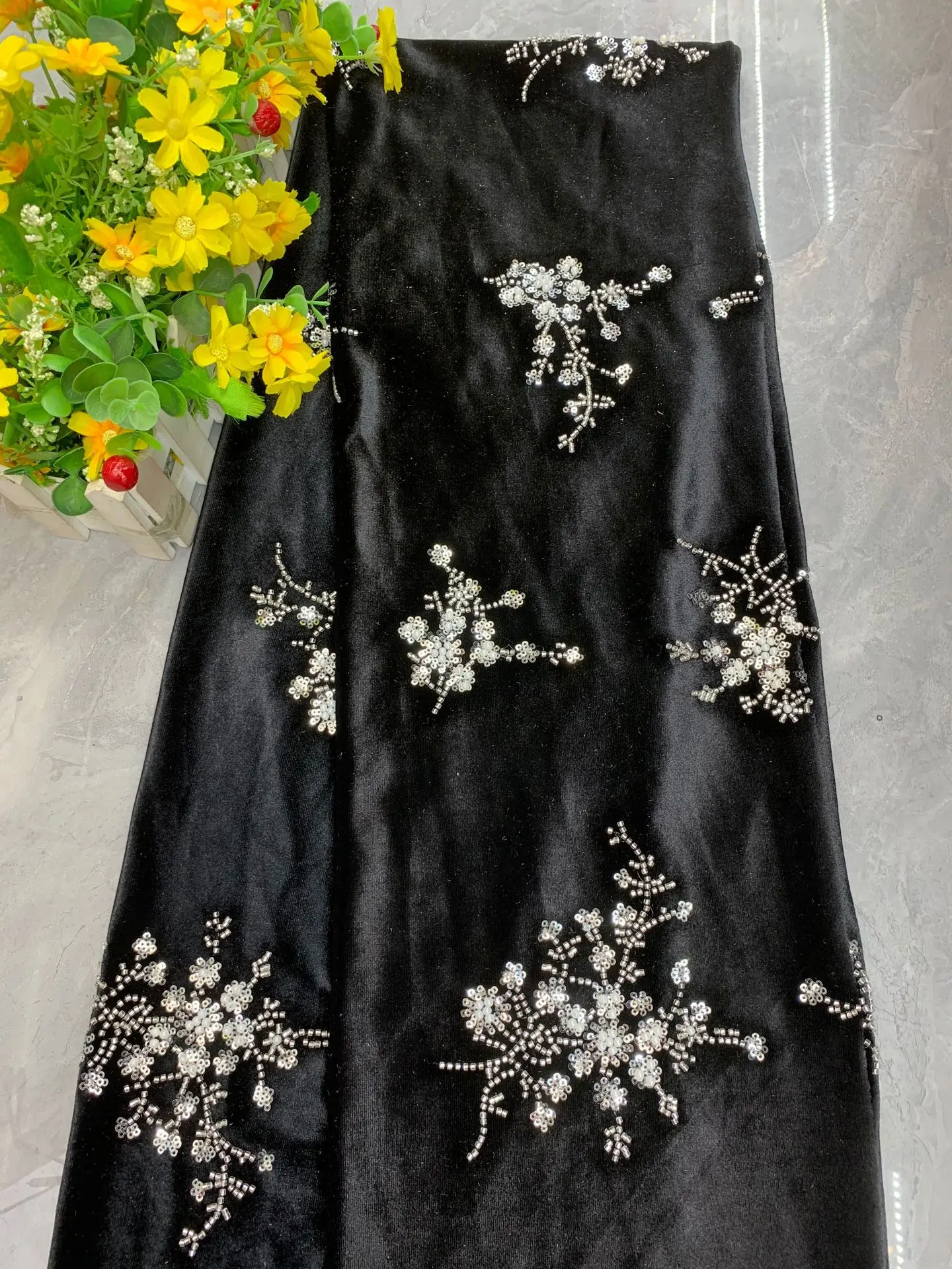 Velvet Fabric, Pearl Sequin Embroidered Chinese Style Cloth for Cheongsam Evening Dress Fall Winter DIY Sewing Supply
Velvet Fabric, Pearl Sequin Embroidered Chinese Style Cloth for Cheongsam Evening Dress Fall Winter DIY Sewing Supply