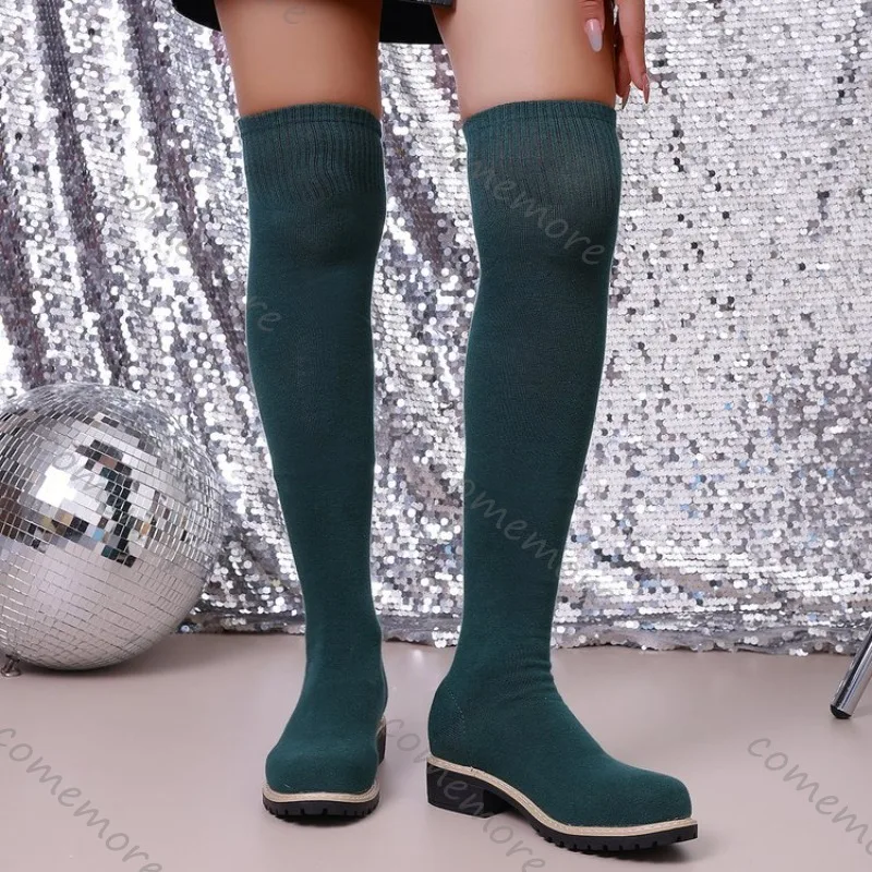 Comemore Сапоги выше колена Женские эластичные вязаные длинные сапоги Женские удобные удобные туфли без шнуровки на платформе и толстом среднем каблуке
Comemore Сапоги выше колена Женские эластичные вязаные длинные сапоги Женские удобные удобные туфли без шнуровки на платформе и толстом среднем каблуке