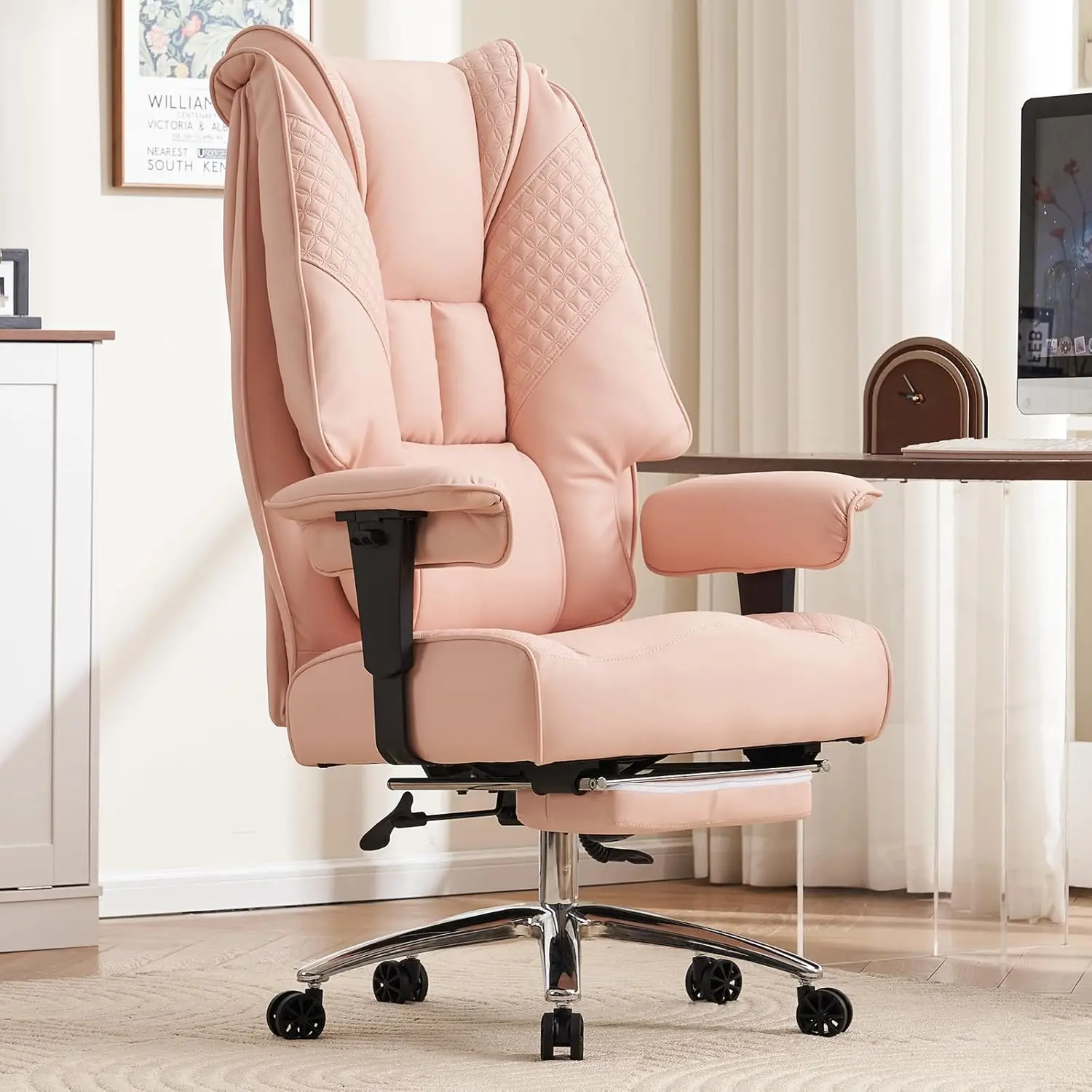 Chair 400lbs Wide Seat, Leather High Back Executive Office Chair with Foot Rest, Ergonomic Office Chair
Chair 400lbs Wide Seat, Leather High Back Executive Office Chair with Foot Rest, Ergonomic Office Chair