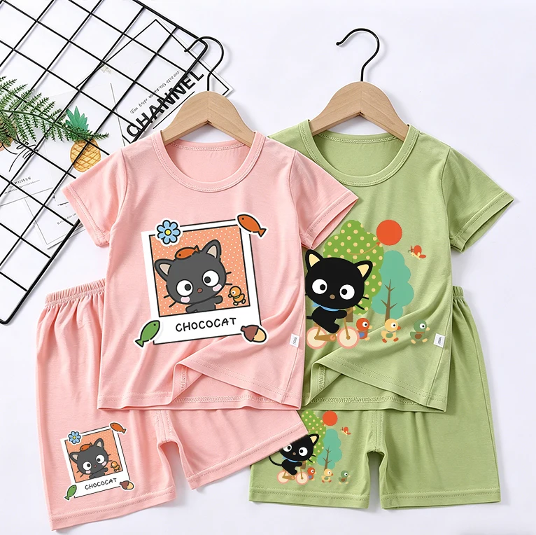 Sanrio Chococat Boy Girl Sleepwear Cartoon Pyjamas Set Children Cute Home Wear Short Sleeves Shorts Baby Pajamas Summer Clothes
Sanrio Chococat Boy Girl Sleepwear Cartoon Pyjamas Set Children Cute Home Wear Short Sleeves Shorts Baby Pajamas Summer Clothes