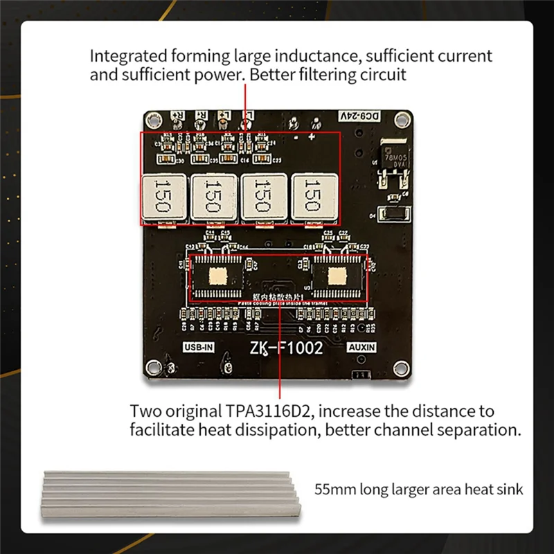 ZK-F1002 5.1Bluetooth Power Amplifier Board With Short Circuit Protection For Sound Box
ZK-F1002 5.1Bluetooth Power Amplifier Board With Short Circuit Protection For Sound Box