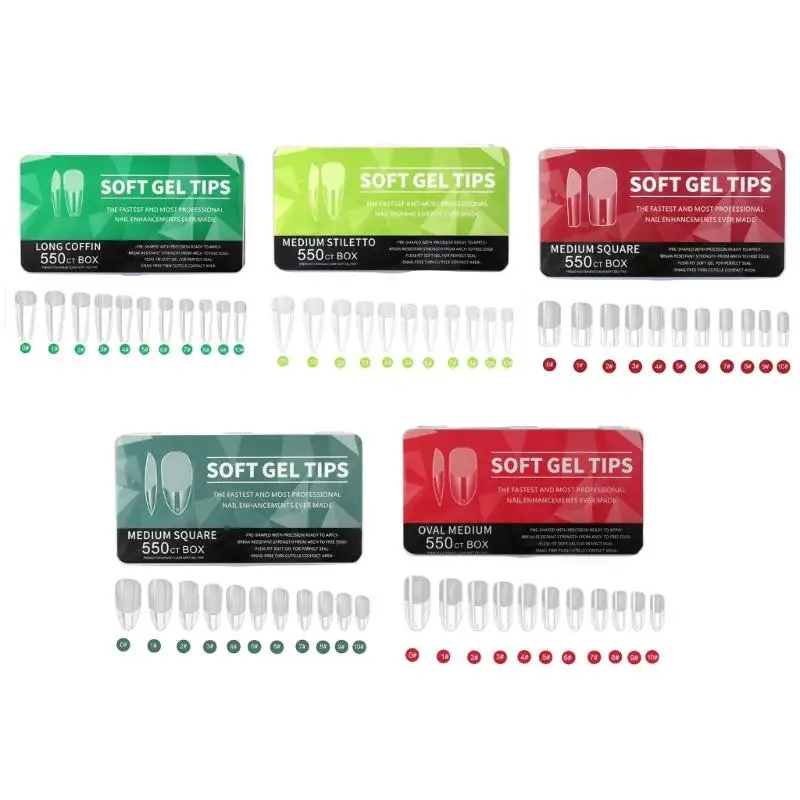 Soft Gel Nail Tips Kit Clear Full Cover Nail Extensions Pre-shaped Acrylic False Gelly Nail Tips for DIY Home Salon
Soft Gel Nail Tips Kit Clear Full Cover Nail Extensions Pre-shaped Acrylic False Gelly Nail Tips for DIY Home Salon