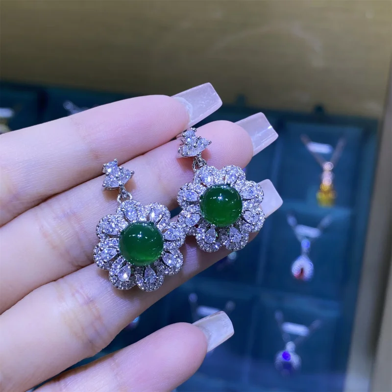 Natural Chalcedony Sunflower Green Agate Open Ring Female Elegant Luxury Pendant Earrings Three-piece Set
Natural Chalcedony Sunflower Green Agate Open Ring Female Elegant Luxury Pendant Earrings Three-piece Set