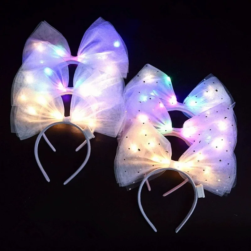 Sweet Mesh Bow Glow Headband LED Light Girl Birthday Party Dress Up Headpiece Glowing Wreath Headdress Children Hair Accessories
Sweet Mesh Bow Glow Headband LED Light Girl Birthday Party Dress Up Headpiece Glowing Wreath Headdress Children Hair Accessories