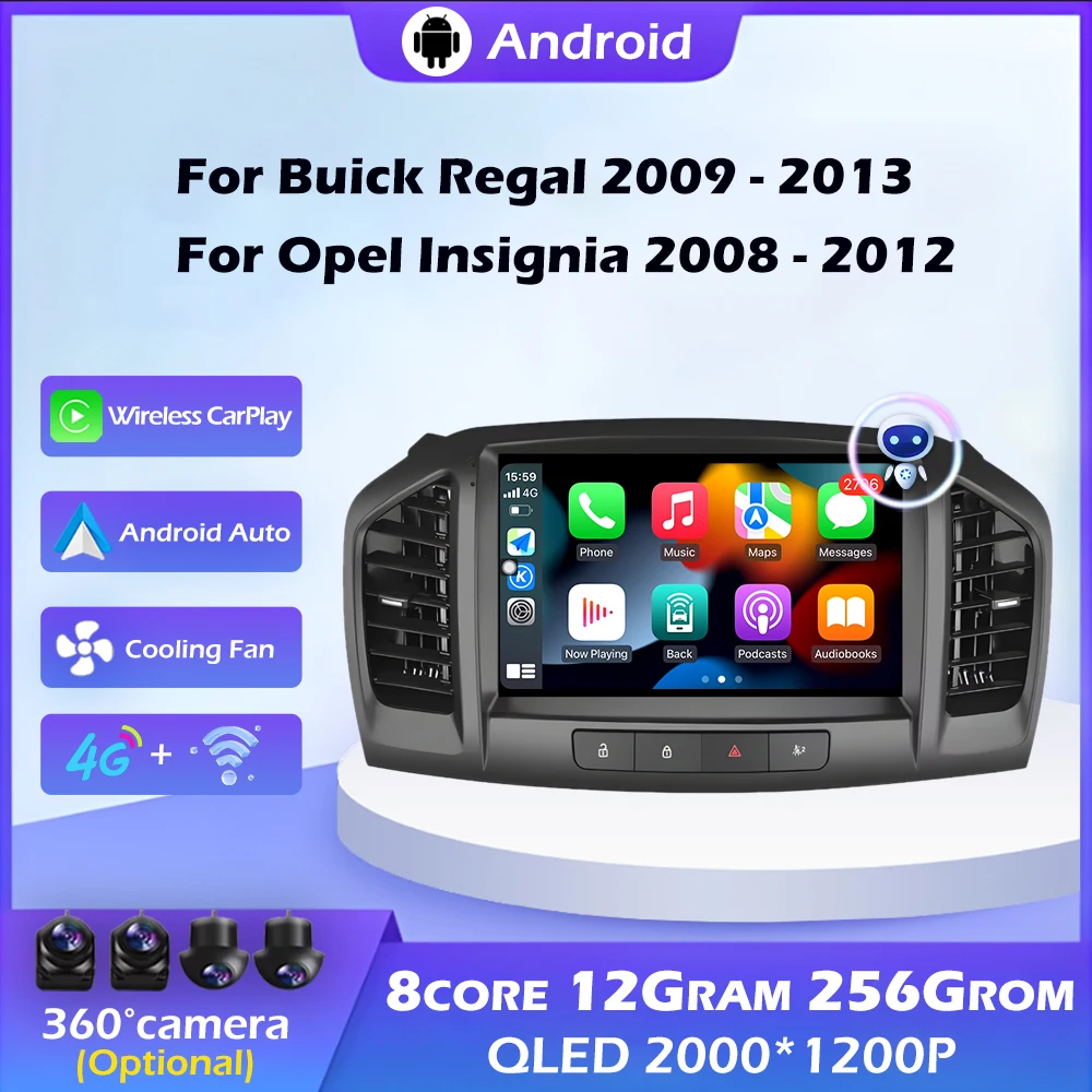 Wireless CarPlay For Buick Regal 2009 - 2013 For Opel Insignia 2008 - 2012 WiFi Android 14 Car Radio WIFI Navigation GPS BT 9"
Wireless CarPlay For Buick Regal 2009 - 2013 For Opel Insignia 2008 - 2012 WiFi Android 14 Car Radio WIFI Navigation GPS BT 9"