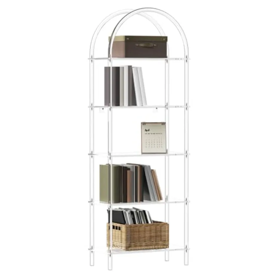 Acrylic Arched Bookshelf 5-Tier Clear Bookcase Modern Open Book Shelves for Home Office Bedroom Living Room 11.8" D x 23.64" W
Acrylic Arched Bookshelf 5-Tier Clear Bookcase Modern Open Book Shelves for Home Office Bedroom Living Room 11.8" D x 23.64" W