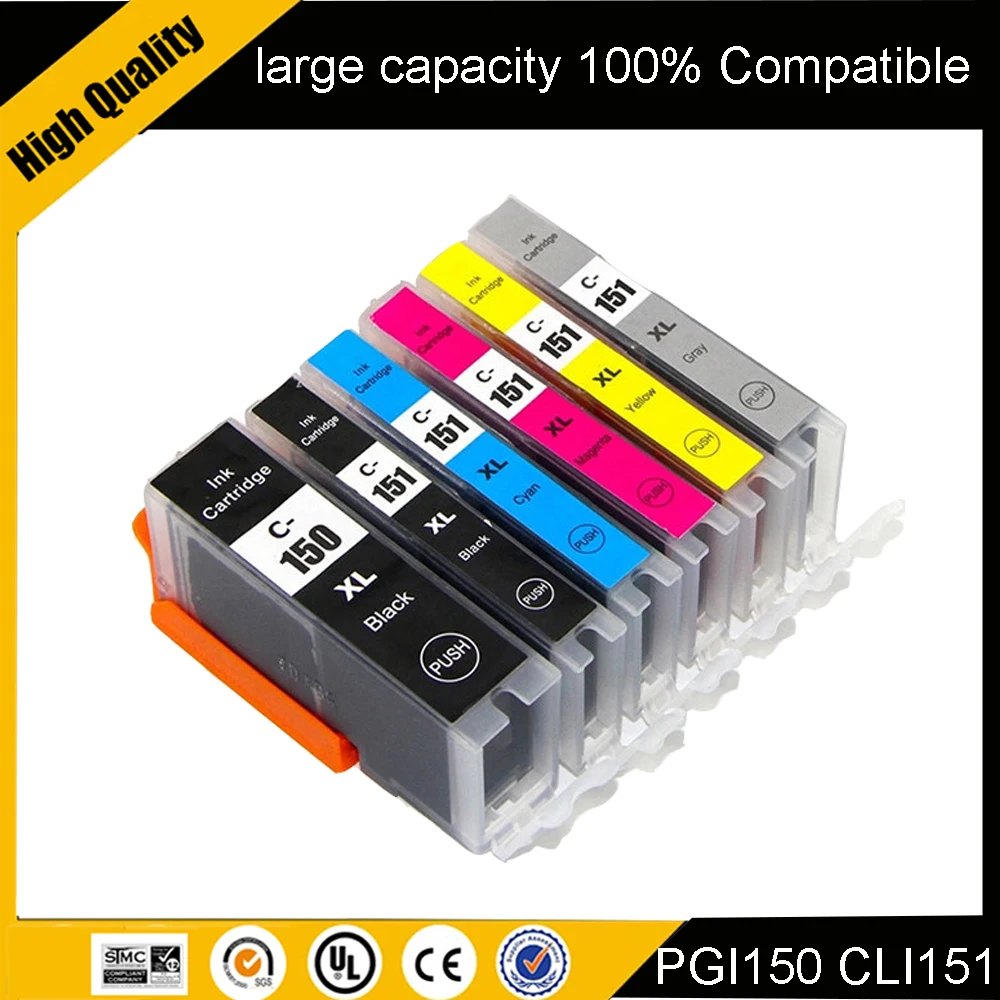 Einkshop PGI150 CLI151 Compatible ink cartridge PGI 150 CLI 151 for Canon PIXMA MG7510 IP7210 iP8710 MX721 Ix6810 Printer
Einkshop PGI150 CLI151 Compatible ink cartridge PGI 150 CLI 151 for Canon PIXMA MG7510 IP7210 iP8710 MX721 Ix6810 Printer