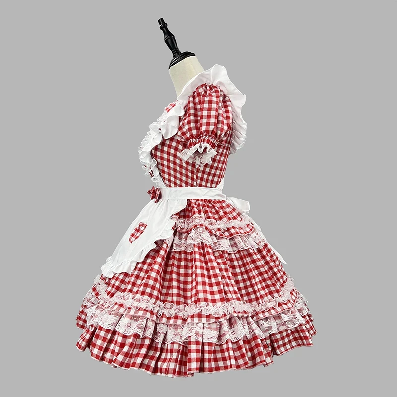 S-5XL Red White Chequered Dress Sweet Girl Servant Costume Maid Outfit Anime Cosplay Costume Women Lolita Dress Plus Size
S-5XL Red White Chequered Dress Sweet Girl Servant Costume Maid Outfit Anime Cosplay Costume Women Lolita Dress Plus Size