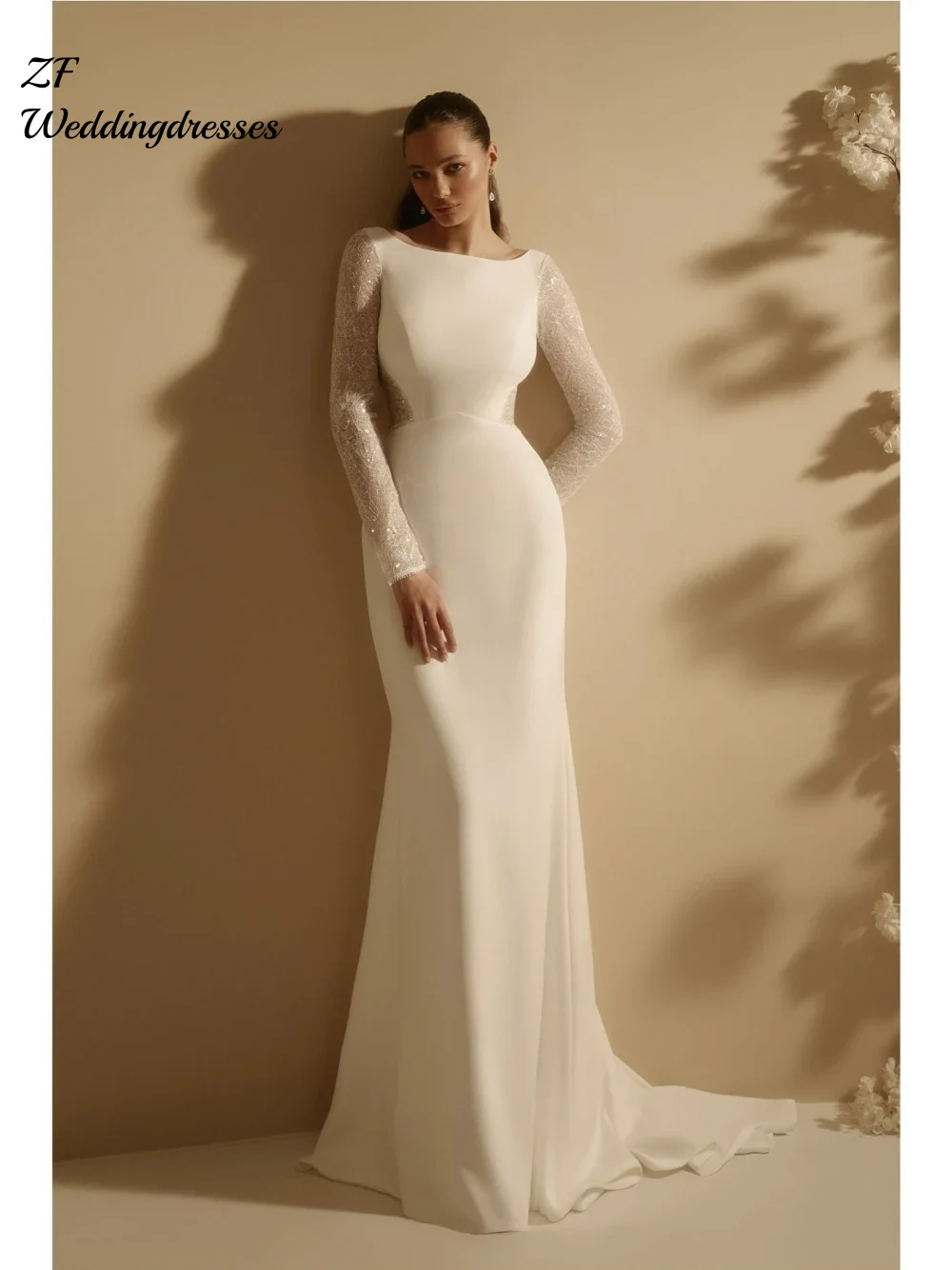 Customized Graceful Newest Mermaid Wedding Dress Shiny Low Back Illusion Sleeves Bridal Gown Plus Size Romantic Women Wear
Customized Graceful Newest Mermaid Wedding Dress Shiny Low Back Illusion Sleeves Bridal Gown Plus Size Romantic Women Wear