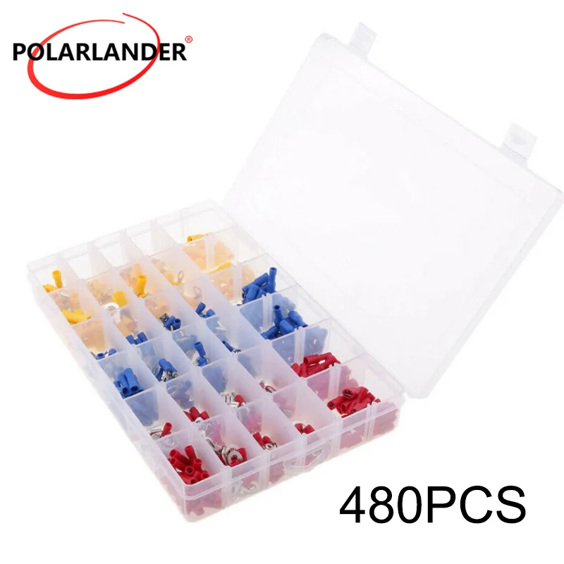 480PCS 12-Size Assorted Insulated Electrical Wire Terminals Crimp Connectors Spade Set
480PCS 12-Size Assorted Insulated Electrical Wire Terminals Crimp Connectors Spade Set