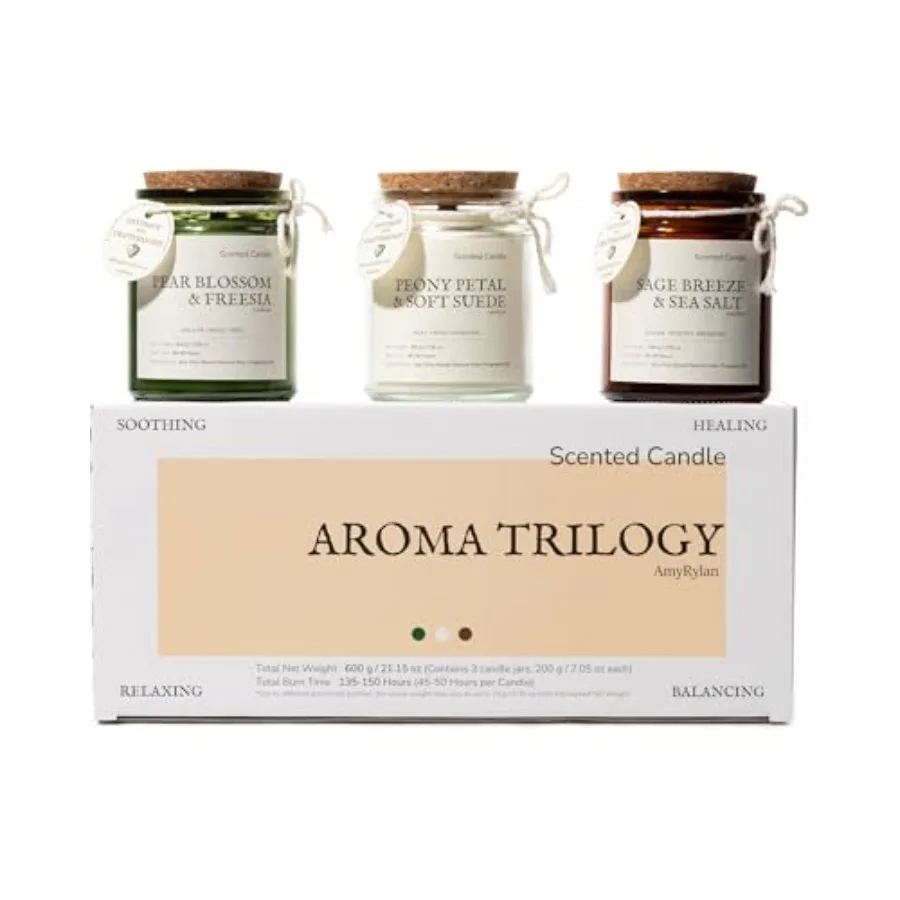 3 Pack Non-Toxic Soy Wax Scented Candles Gift Set for Women, 21.15oz Wooden Wick Candle for Home, 135H Long Burn Time, Aromathe
3 Pack Non-Toxic Soy Wax Scented Candles Gift Set for Women, 21.15oz Wooden Wick Candle for Home, 135H Long Burn Time, Aromathe