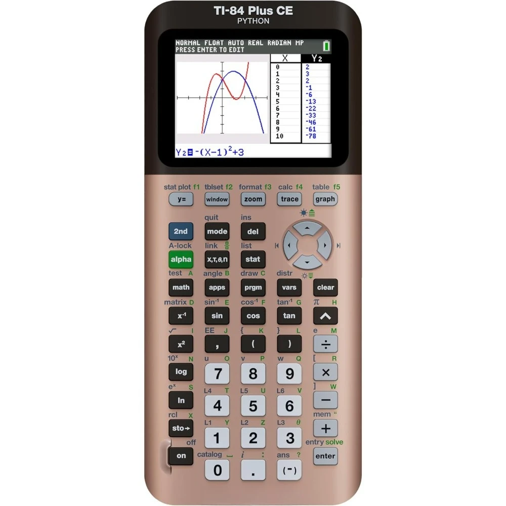 Калькулятор графический TI 84 Plus CE с розовым дисплеем и перезаряжаемой батареей для офиса
Калькулятор графический TI 84 Plus CE с розовым дисплеем и перезаряжаемой батареей для офиса