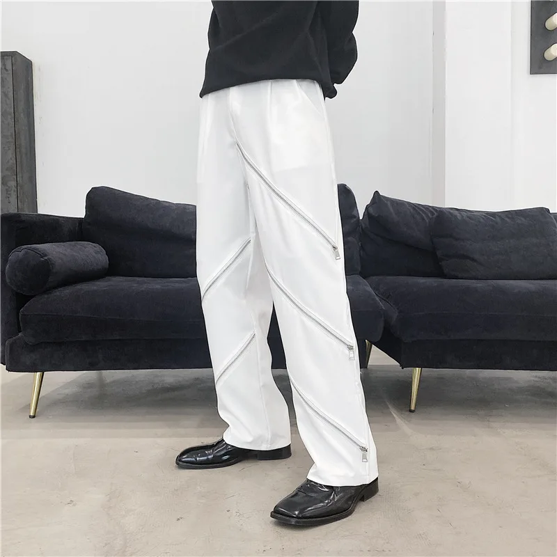 Spring New Personality Men's Small Many Zipper Casual Pants Summer Korean Male Loose Straight Suits Pants Hair Stylist Trousers
Spring New Personality Men's Small Many Zipper Casual Pants Summer Korean Male Loose Straight Suits Pants Hair Stylist Trousers