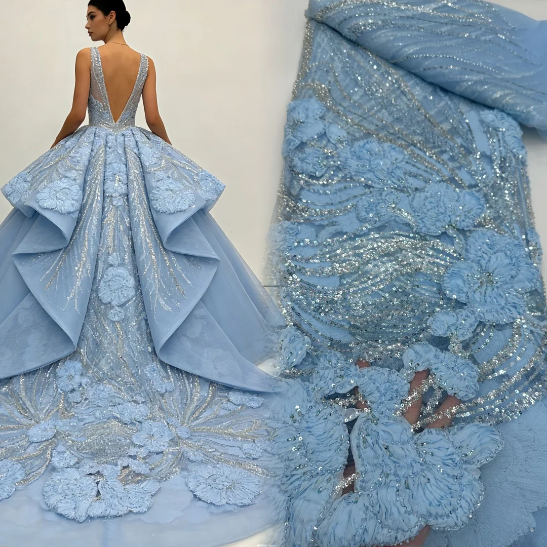 High-quality African Nigerian Elegant 3D Embroidered Fabric French Tulle Lace Fabric With Sequin For Party Wedding
High-quality African Nigerian Elegant 3D Embroidered Fabric French Tulle Lace Fabric With Sequin For Party Wedding