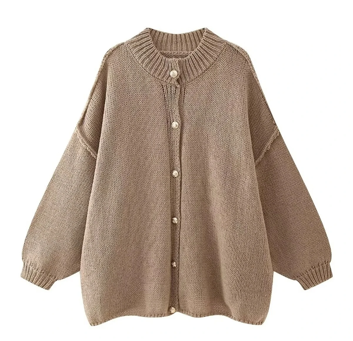 French Fashion LooseSingle Breasted Sweater For Women Metal Button Cardigan Autumn Winter Casual Coat Female Outfit Tops
French Fashion LooseSingle Breasted Sweater For Women Metal Button Cardigan Autumn Winter Casual Coat Female Outfit Tops