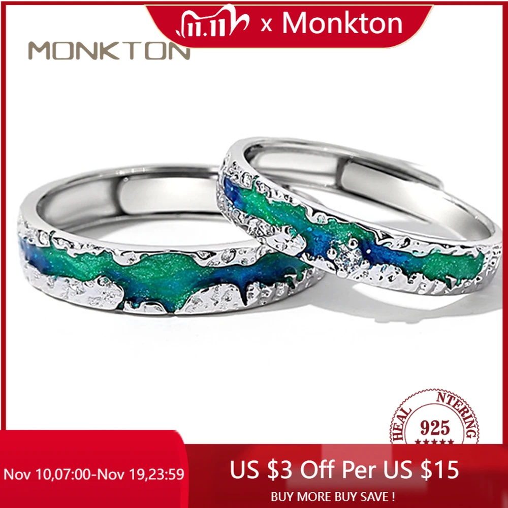 Monkton S925 Sterling Silver Aurora Couple Ring for Women Men Blue Adjustable Enamel Starry Sky Rings for Birthday Gift Jewelry
Monkton S925 Sterling Silver Aurora Couple Ring for Women Men Blue Adjustable Enamel Starry Sky Rings for Birthday Gift Jewelry