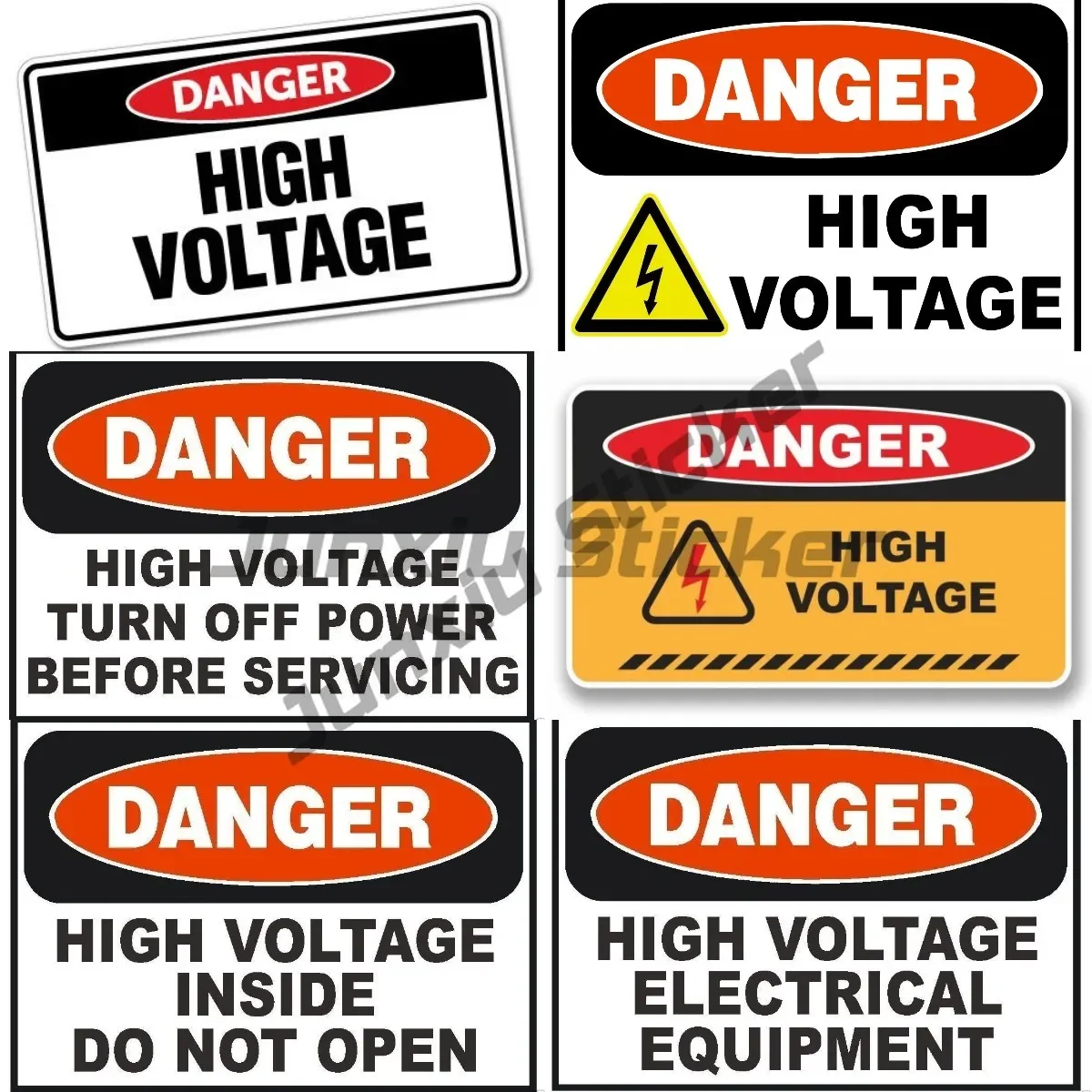 High Voltage Hazard Be Careful There Is Electricity Warning Decal PVC Vinyl Self-adhesive Car Sticker
High Voltage Hazard Be Careful There Is Electricity Warning Decal PVC Vinyl Self-adhesive Car Sticker