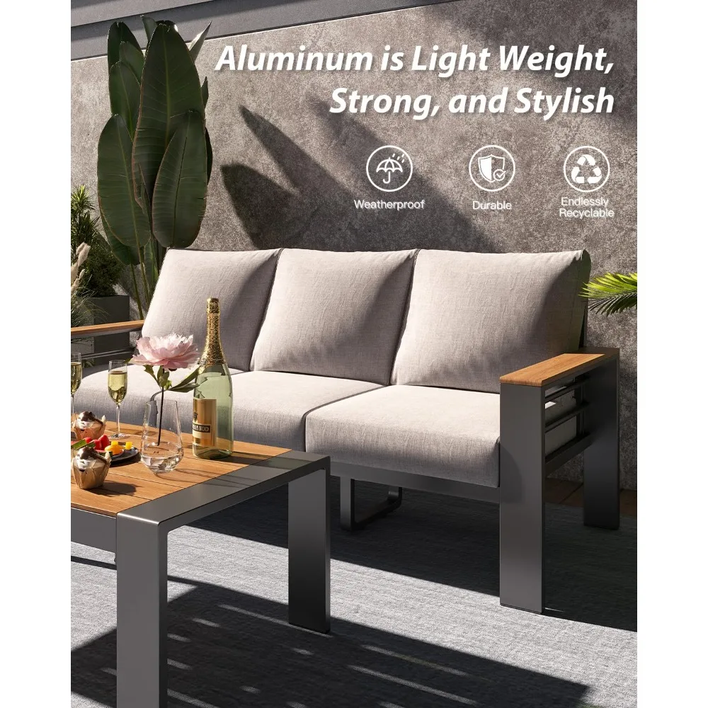 Aluminum Outdoor Patio Furniture Set, 5 Seats Outdoor Sectional with Coffee Table, Patio Conversation Sets with, Customized
Aluminum Outdoor Patio Furniture Set, 5 Seats Outdoor Sectional with Coffee Table, Patio Conversation Sets with, Customized