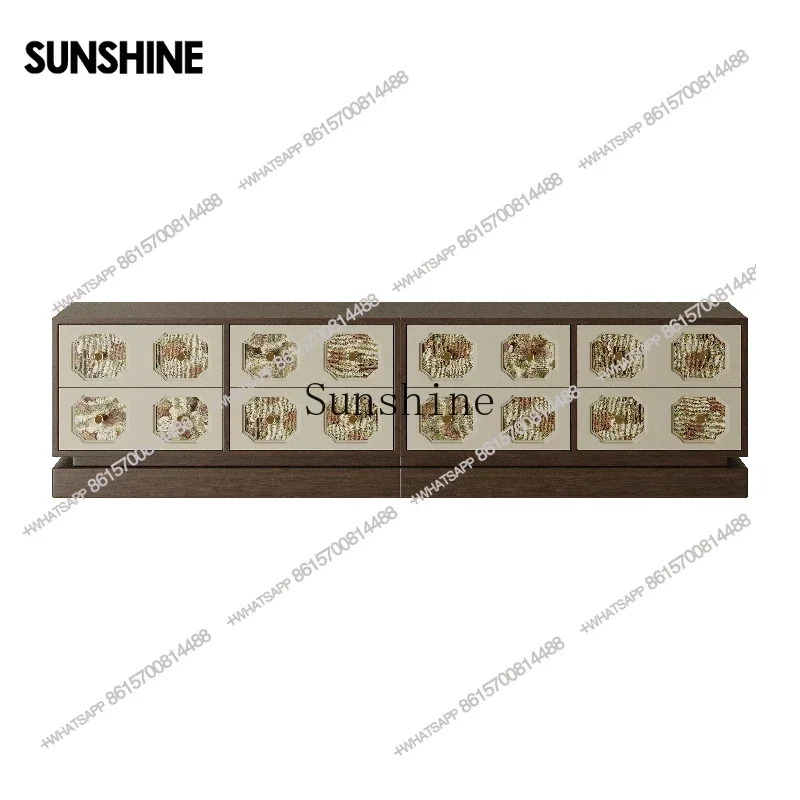 Средневековый ретро-узор, бытовой шкаф для хранения телевизора в гостиной, боковой шкаф для хранения из цельного дерева
Средневековый ретро-узор, бытовой шкаф для хранения телевизора в гостиной, боковой шкаф для хранения из цельного дерева