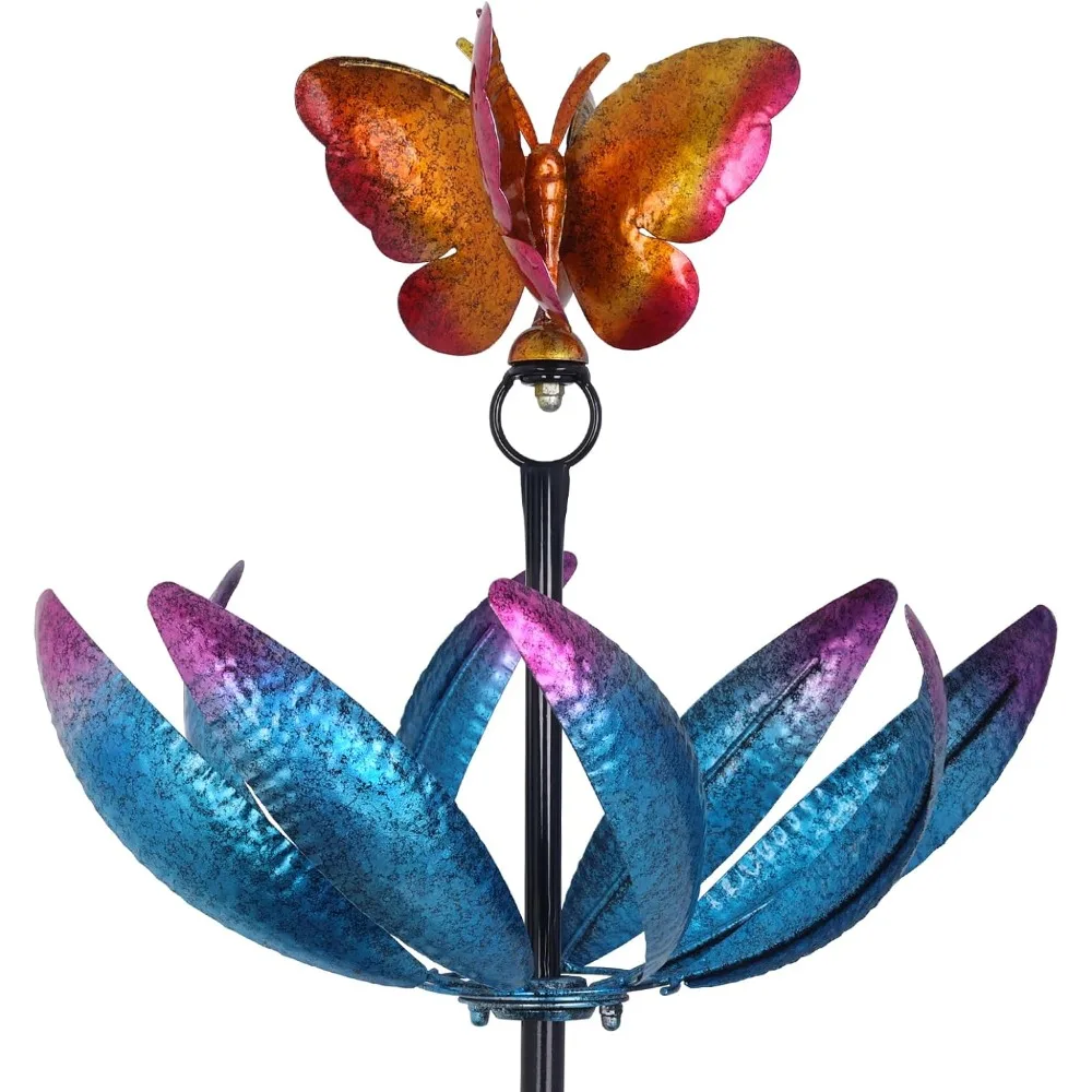 Открытый металлический ветровой спиннер 7,6 дюйма, садовая скульптура-бабочка-тюльпан с прочными кольями, разноцветное кинетическое искусство двора для
Открытый металлический ветровой спиннер 7,6 дюйма, садовая скульптура-бабочка-тюльпан с прочными кольями, разноцветное кинетическое искусство двора для