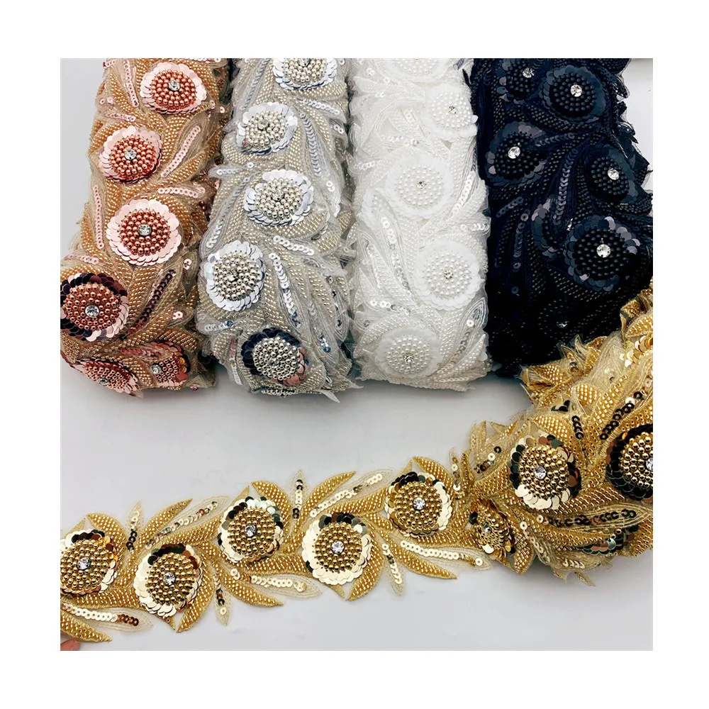 10yards New rhinestone Beaded lace fabric sequin trim for accessories cloth dress
10yards New rhinestone Beaded lace fabric sequin trim for accessories cloth dress