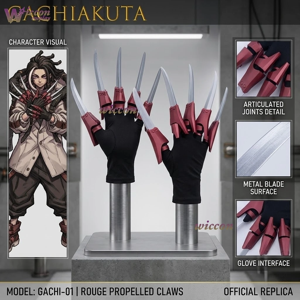 GACHIAKUTA Jabber The Abyssal Warlord Cosplay Claw Gloves Finger Pair Dark Fantasy Wearable Hand Armor Prop Anime Game
GACHIAKUTA Jabber The Abyssal Warlord Cosplay Claw Gloves Finger Pair Dark Fantasy Wearable Hand Armor Prop Anime Game