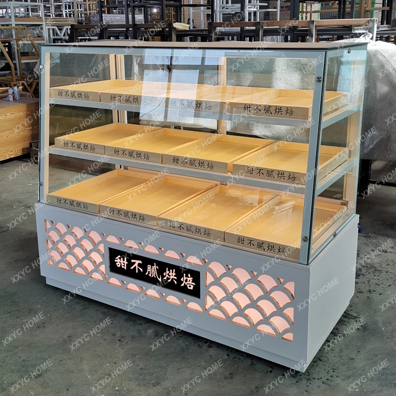 Lnew pastry cabinet peach puff bread cabinet back door solid wood curved corner glass display cabinet
Lnew pastry cabinet peach puff bread cabinet back door solid wood curved corner glass display cabinet