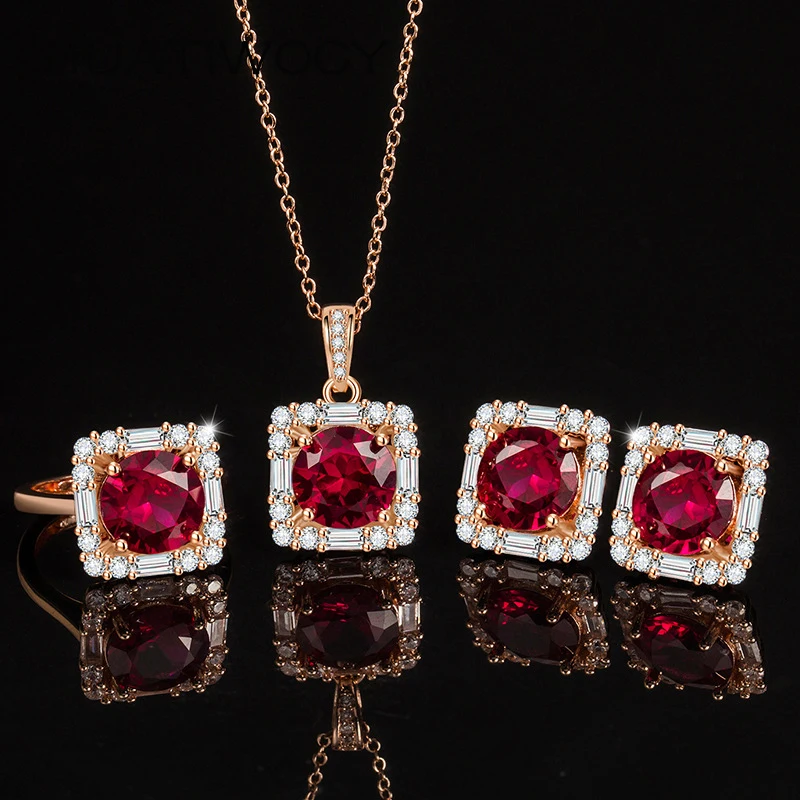 HUATIWOCY Luxury Jewelry Set Ring Earrings Necklace 925 Silver with Zircon Gemstone Accessories for Women Wedding Party Gift
HUATIWOCY Luxury Jewelry Set Ring Earrings Necklace 925 Silver with Zircon Gemstone Accessories for Women Wedding Party Gift