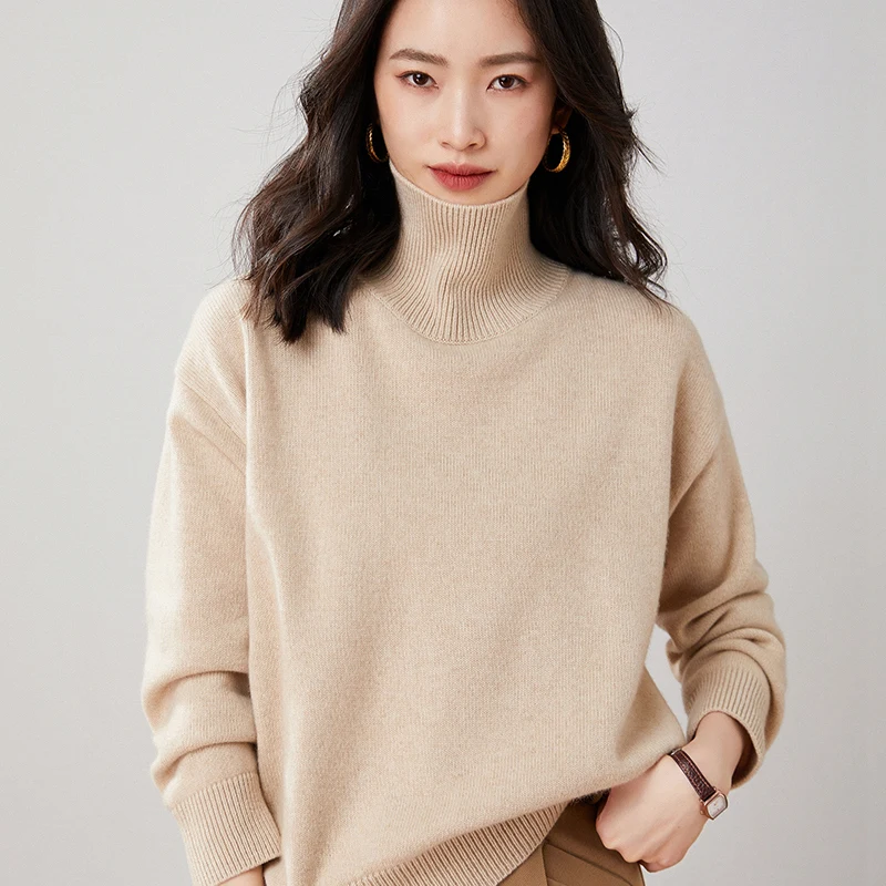 Hot Sale 2022 Autumn Winter 100% Pure Cashmere Sweater Women's High Quality Soft Turtleneck Pullover Loose Warm Knitted Jumper
Hot Sale 2022 Autumn Winter 100% Pure Cashmere Sweater Women's High Quality Soft Turtleneck Pullover Loose Warm Knitted Jumper