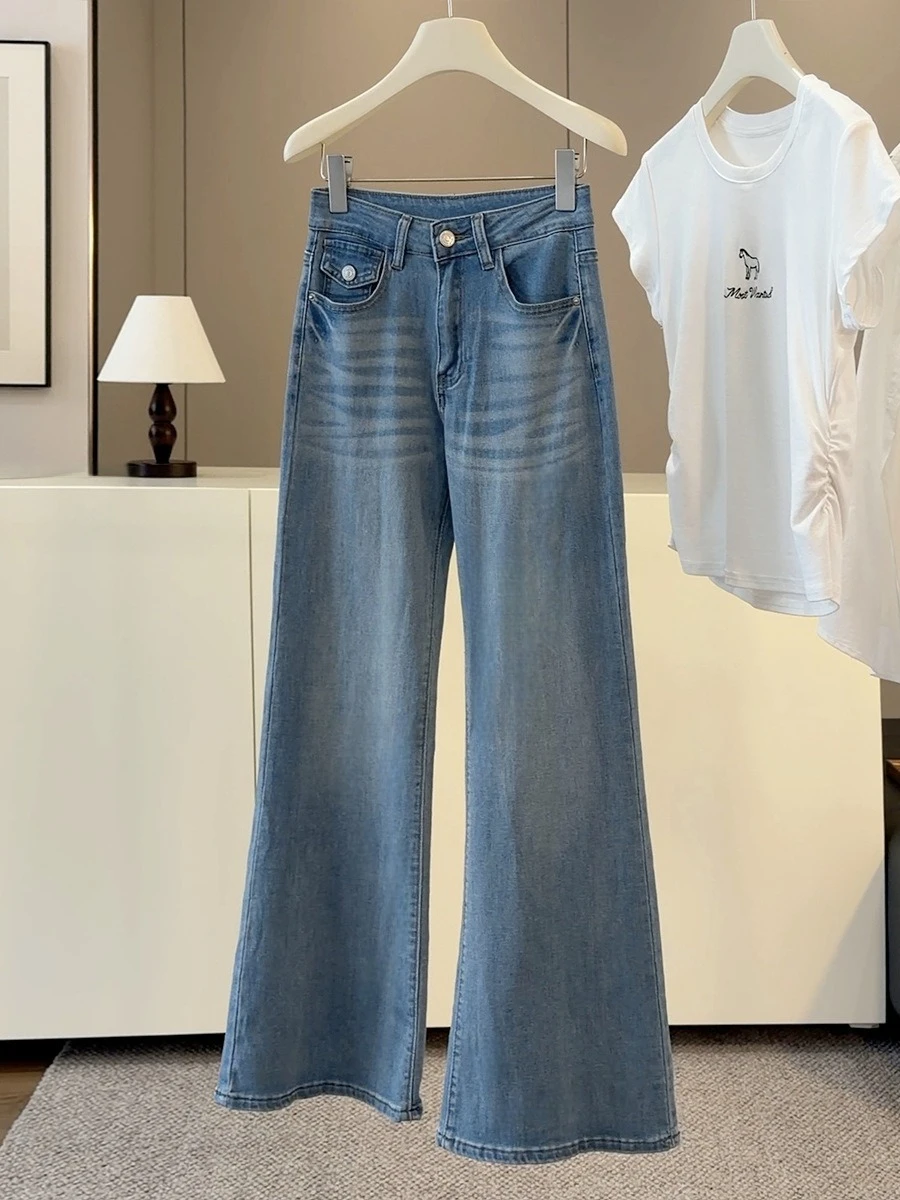 Foamlina Women High Waist Vintage Flared Denim Pants 2026 New Summer Fashion Blue Wide Leg Long Jeans Casual Daily Streetwear
Foamlina Women High Waist Vintage Flared Denim Pants 2026 New Summer Fashion Blue Wide Leg Long Jeans Casual Daily Streetwear