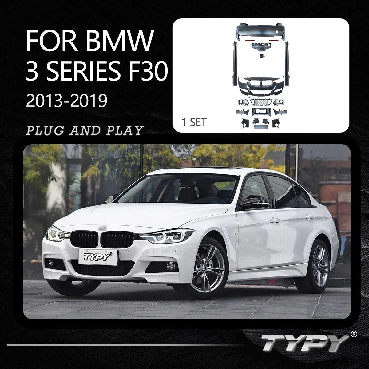 For F30 M Sport Body Kit For BMW 3 Series Car Bumper With Front Bumper Fender Side Skirts Rear Bumper And Diffuser Auto Parts
For F30 M Sport Body Kit For BMW 3 Series Car Bumper With Front Bumper Fender Side Skirts Rear Bumper And Diffuser Auto Parts