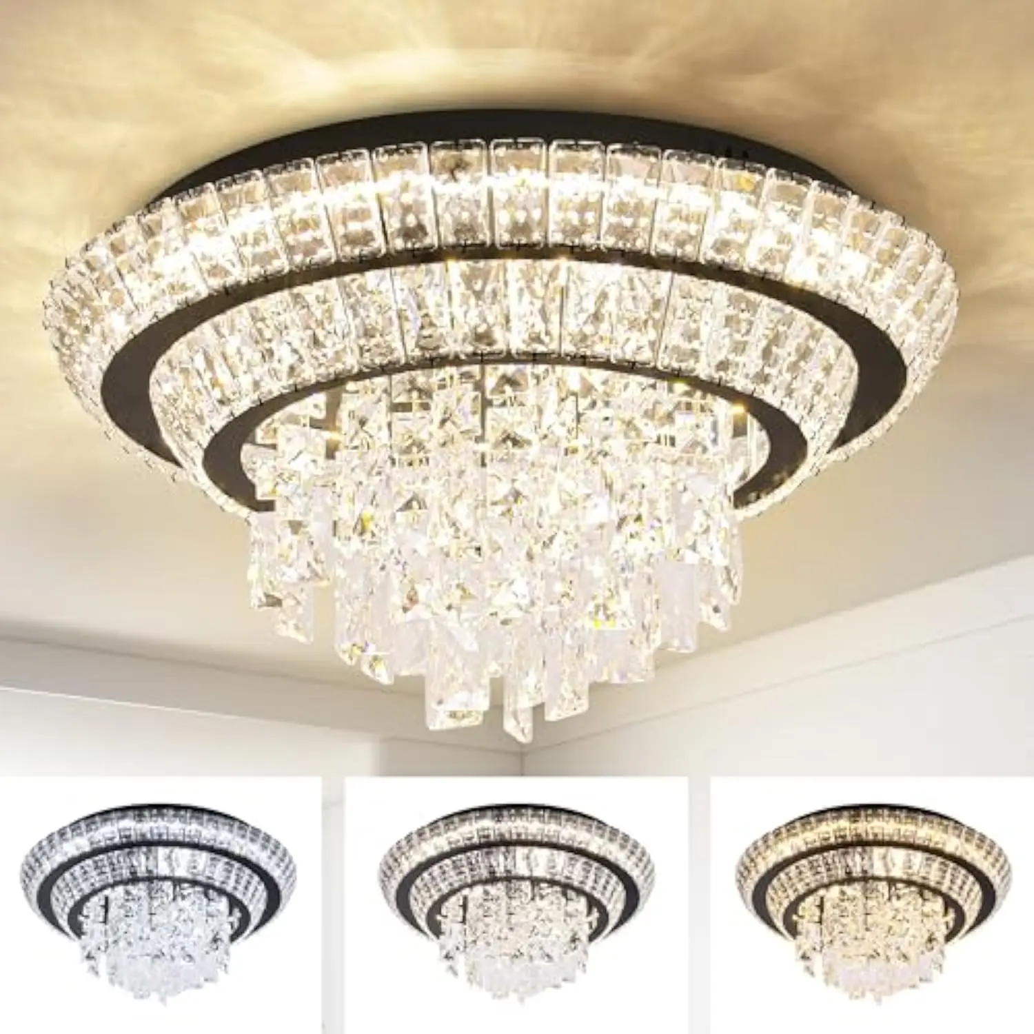 18" crystal black ceiling-light flush mount with remote control, colors temp & brightness adjustable, modern crystal raindrop c
18" crystal black ceiling-light flush mount with remote control, colors temp & brightness adjustable, modern crystal raindrop c