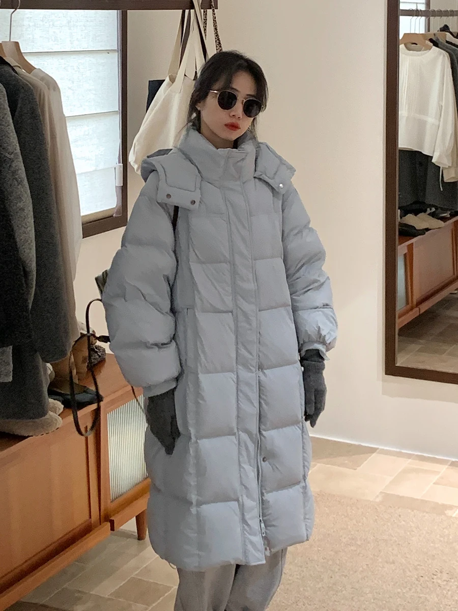 BRIVIN Korean Sle Blue Hooded Mid-Length Over-Knee Thiened Warm Women's down Jaet Winter New Arrival Coat
BRIVIN Korean Sle Blue Hooded Mid-Length Over-Knee Thiened Warm Women's down Jaet Winter New Arrival Coat