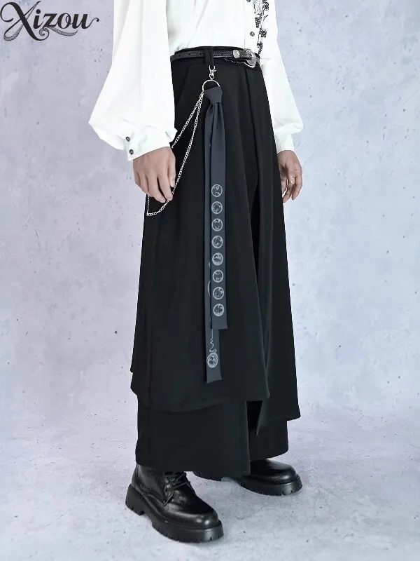 Black Patchwork Unisex Loose Slim Wide Leg Ethnic Tassel Straight Tube Casual Trousers Irregular Ribbon Chain Streetwear Pants
Black Patchwork Unisex Loose Slim Wide Leg Ethnic Tassel Straight Tube Casual Trousers Irregular Ribbon Chain Streetwear Pants