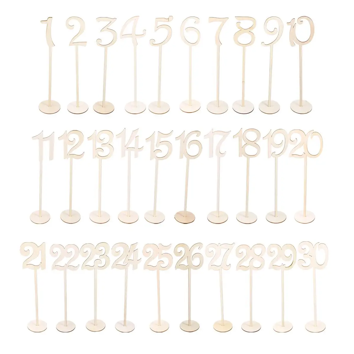 30 Pcs Wooden Table Numbers Artistic Design Reusable Premium Wood Material Wedding Banquet
30 Pcs Wooden Table Numbers Artistic Design Reusable Premium Wood Material Wedding Banquet